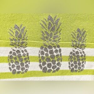 Kim Rogers Green/White Long Sleeve Pineapple, Graphics Tee